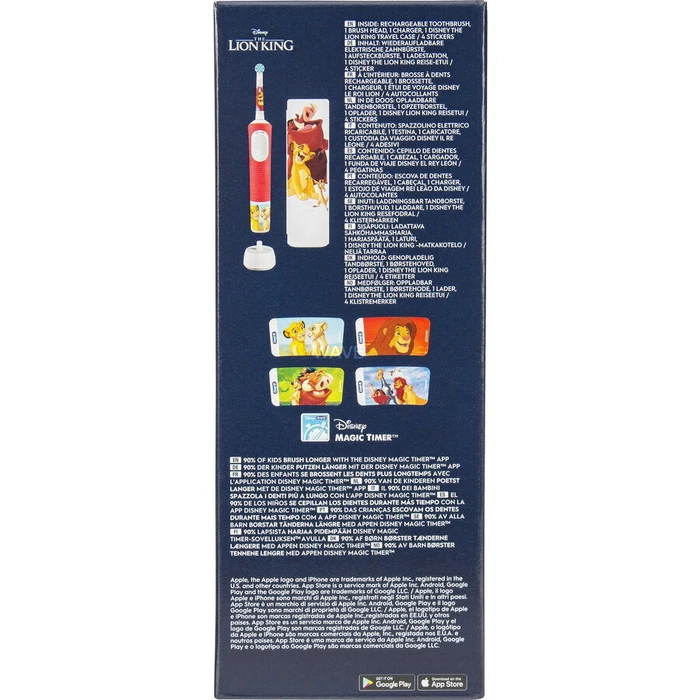 Oral-B Vitality Pro Παιδική Ηλεκτρική Οδοντόβουρτσα με Χρονόμετρο για 3+ Χρονών Lion King & Θήκη Ταξιδιού