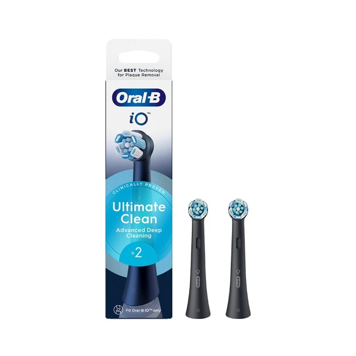 Oral‑B iO Ultimate Clean Ανταλλακτικές Κεφαλές Οδοντόβουρτσας 2τμχ Μαύρο