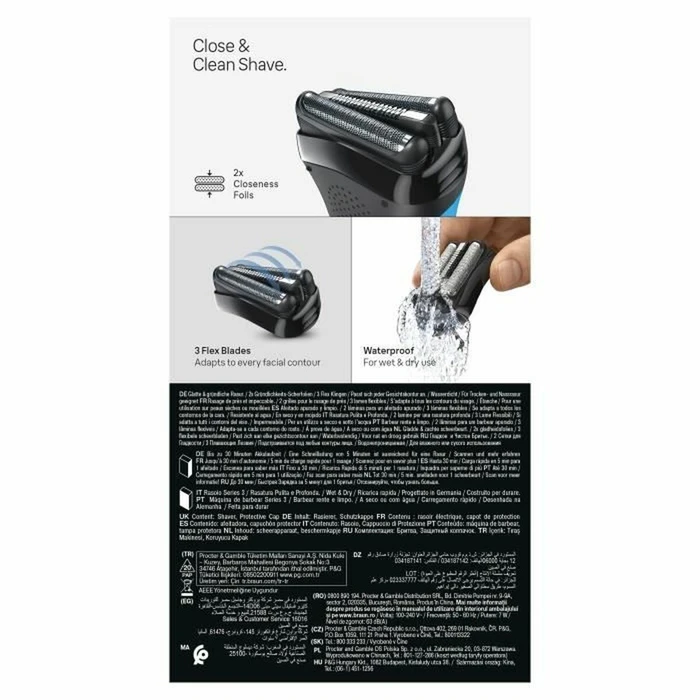 Ξυριστική Μηχανή Braun Series 3 310s (Μπλε/Μαύρο)