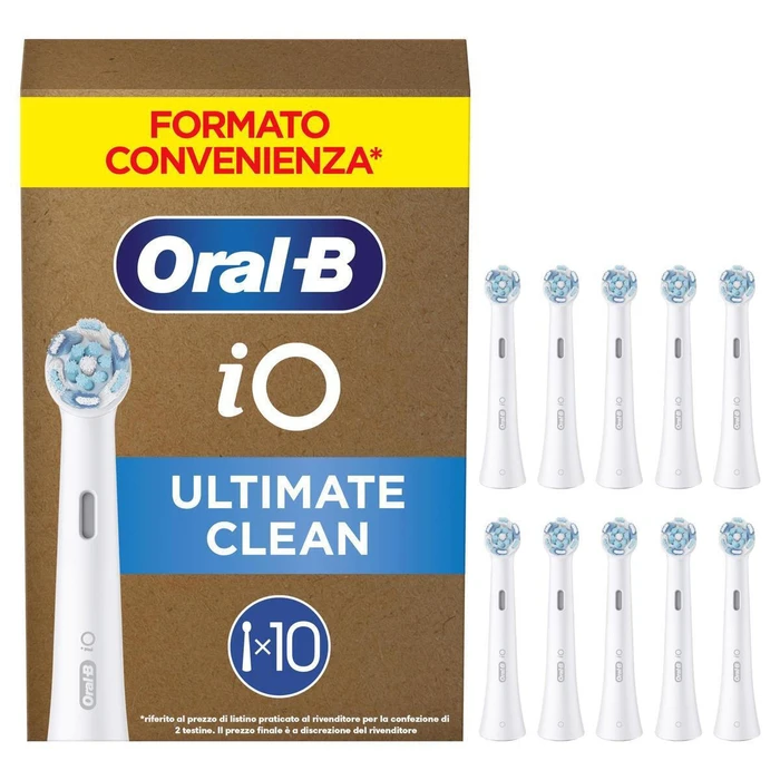 Oral‑B iO Ultimate Clean Ανταλλακτικές κεφαλές 10τμχ (λευκές, ανώτερη αφαίρεση πλάκας)
