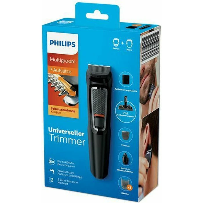 Philips Multigroom Series 3000 MG3721/14 Σετ Επαναφορτιζόμενης Κουρευτικής Μηχανής Μαύρο