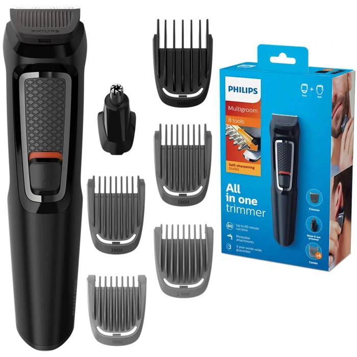 Philips Multigroom Series 3000 MG3721/14 Σετ Επαναφορτιζόμενης Κουρευτικής Μηχανής Μαύρο