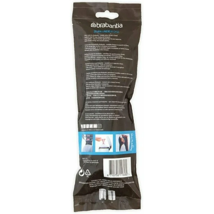 Brabantia PerfectFit Σακούλες Απορριμμάτων Type V 3 L 20 Τεμάχια