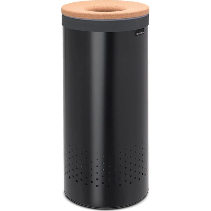 Αξεσουάρ για πλύσιμο, στέγνωμα & σιδέρωμα Brabantia Κάδος Απλύτων 35 L με καπάκι από φελλό, μαύρο, 120008