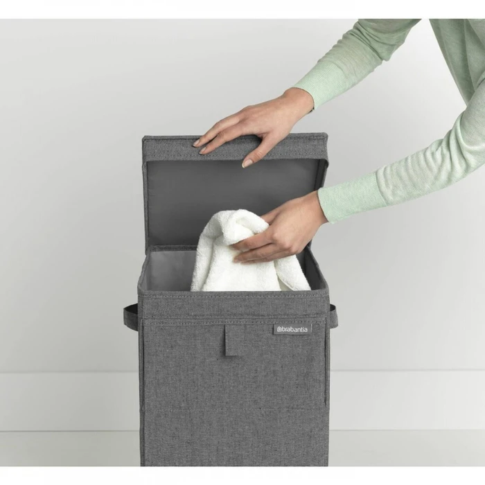 Αξεσουάρ για πλύσιμο, στέγνωμα & σιδέρωμα Brabantia Πτυσσόμενο/Στοιβαζόμενο Καλάθι Απλύτων 35L Pepper Black