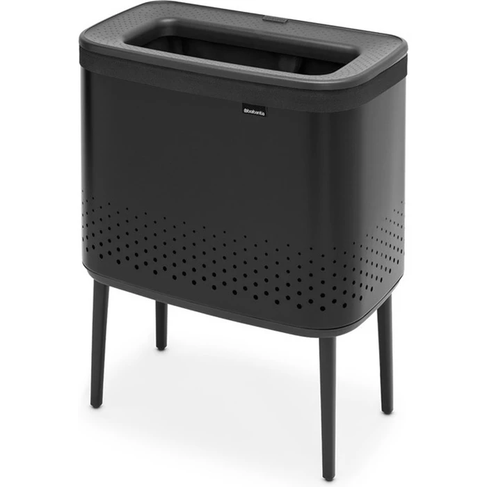 Καλάθι απλύτων Brabantia Bo Laundry Bin 60 L Matt Black με αφαιρούμενο βαμβακερό σάκο