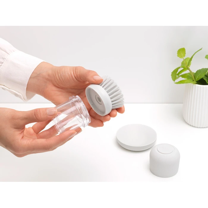 Brabantia Βούρτσα Πιάτων με Διανομέα Σαπουνιού Light Grey