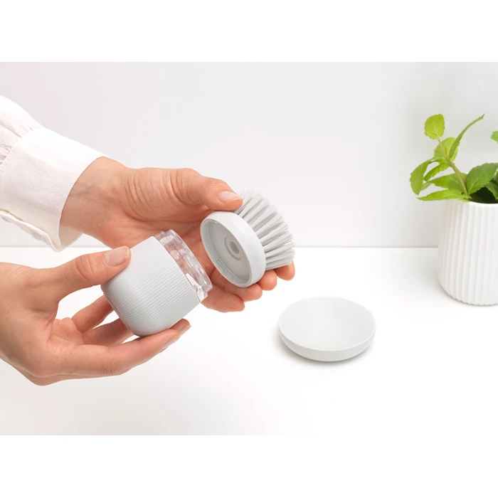 Brabantia Βούρτσα Πιάτων με Διανομέα Σαπουνιού Light Grey