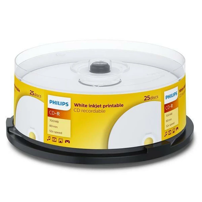 CD-R 12cm Philips 1x25 CD-R 80Min 700MB 52x IW SP