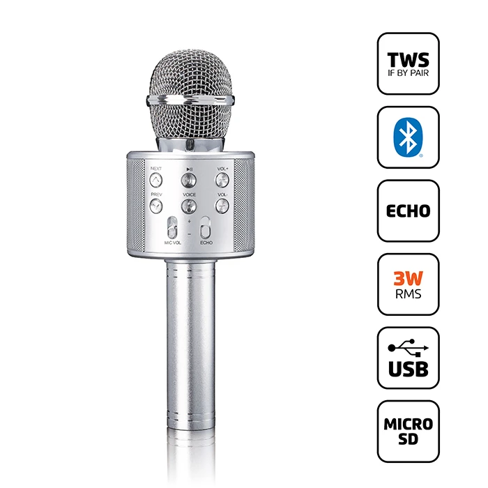 LENCO Karaoke Microphone BMC-040SI Silver