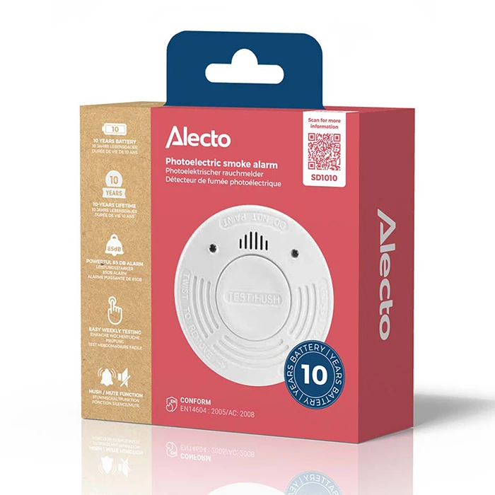 Ανιχνευτής Καπνού Alecto SD1010 με Μπαταρία 10 Ετών