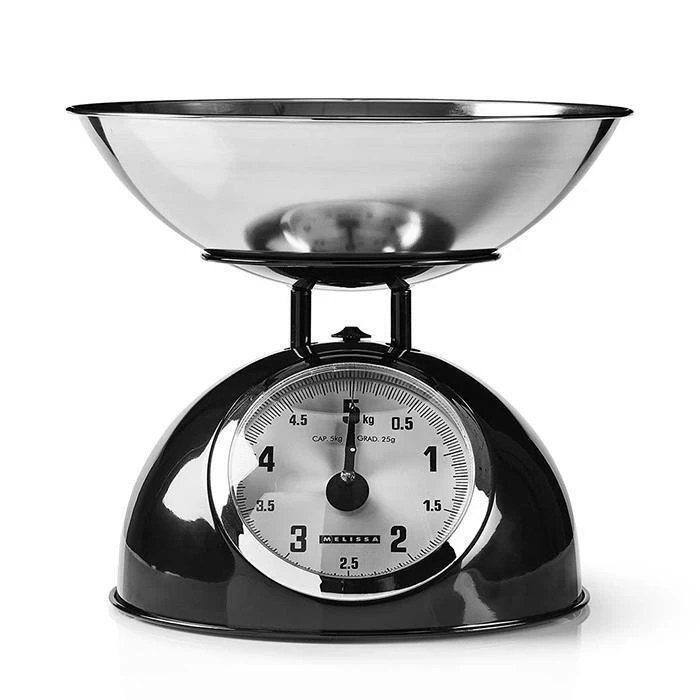 MELISSA Αναλογική Ζυγαριά Κουζίνας Ρετρό Μαύρο Μεταλλικό Χρώμα