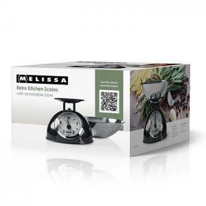 MELISSA Αναλογική Ζυγαριά Κουζίνας Ρετρό Μαύρο Μεταλλικό Χρώμα