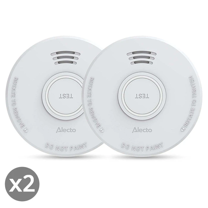 ALECTO Smoke Detector SD110 X2 85dB Low Battery Alert 2 Pack