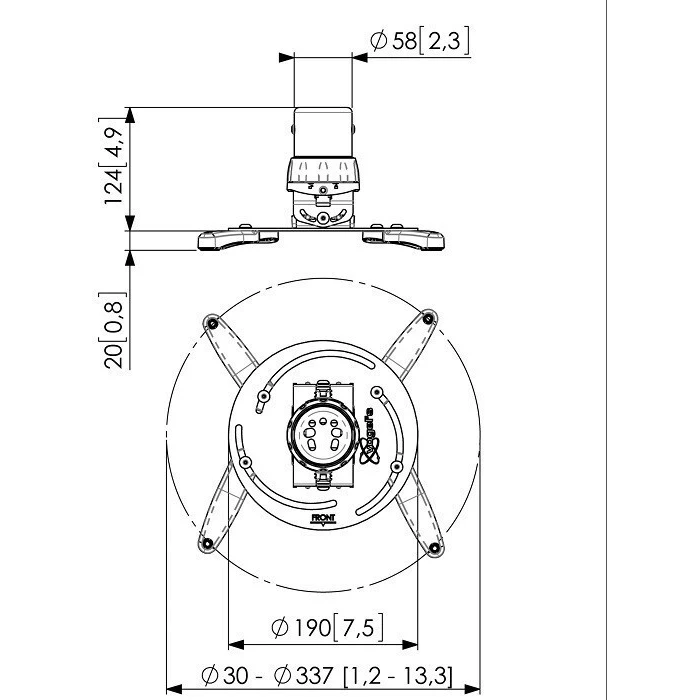 Vogel's Ceiling Projector Mount PPC 1500 - Silver, Max Load 15 kg