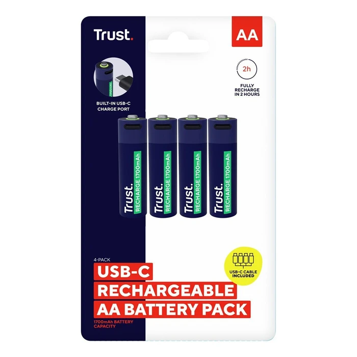 Trust Επαναφορτιζόμενες Μπαταρίες AA Li-ion 1700mAh 1.5V 4τμχ