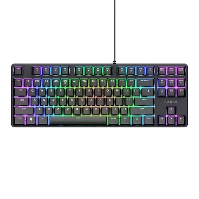 Trust GXT 864 CADA TKL Mechanical Gaming Keyboard - Huano Brown switches, RGB, USB Type-A, Tenkeyless, Black