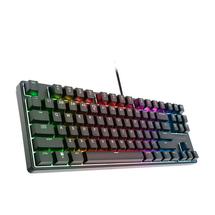 Trust GXT 864 CADA TKL Mechanical Gaming Keyboard - Huano Brown switches, RGB, USB Type-A, Tenkeyless, Black