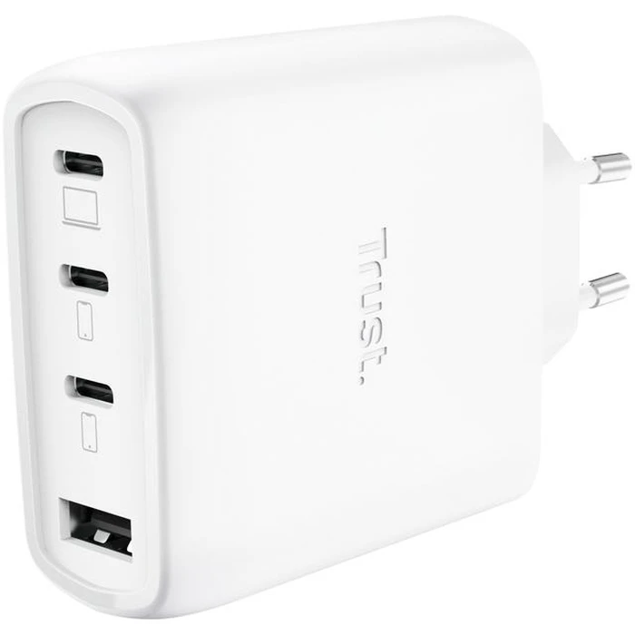 Trust Maxo 65W 4-Port GaN Wall Charger (3x USB-C, 1x USB-A) White