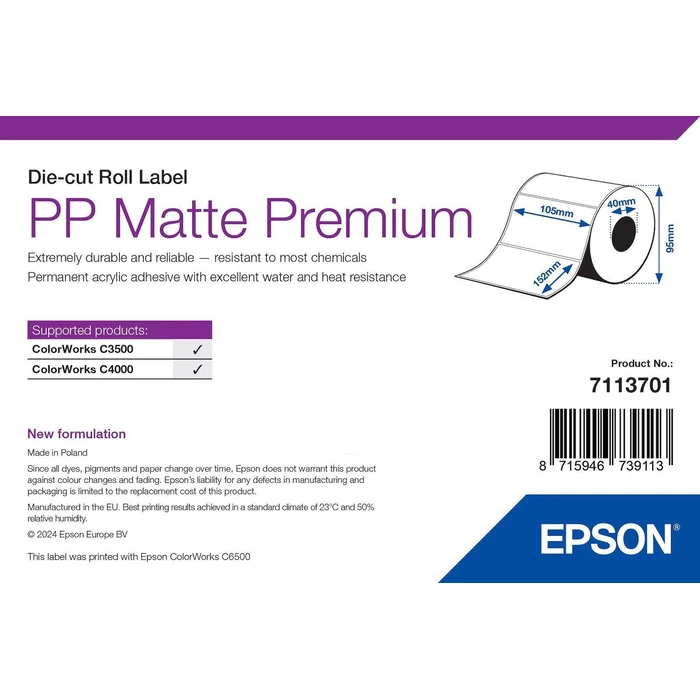 Epson 185 Αυτοκόλλητες Ετικέτες σε Ρολό 105x152mm