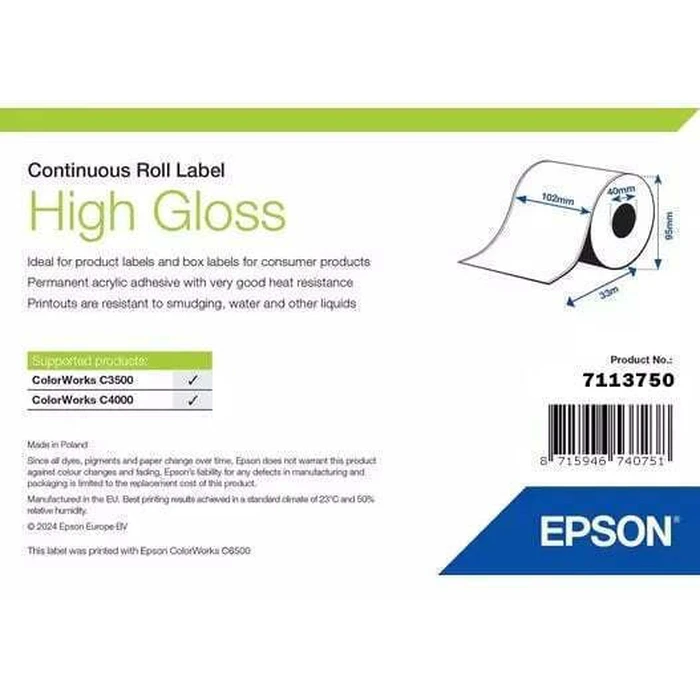 Epson Adhesive Labels on Roll 102 mm White