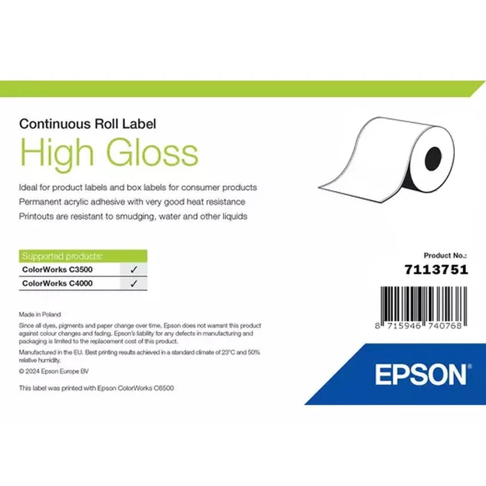 Epson High Gloss Label Tape 33m x 76mm