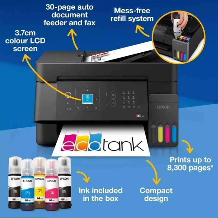Epson EcoTank L5390 πολυλειτουργικό 4‑σε‑1 (εκτυπωτής, σαρωτής, φωτοτυπίες, φαξ)