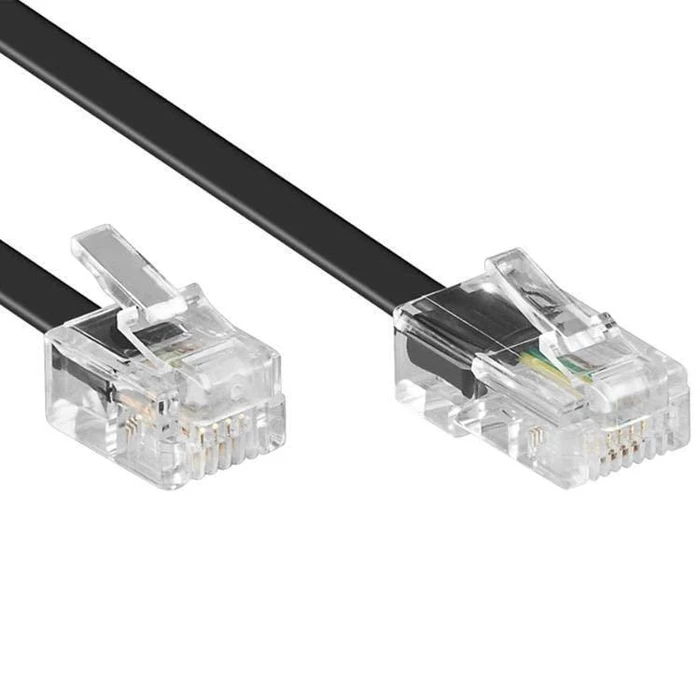 Microconnect Modular RJ11 to RJ45 Cable 2m Black (6P4C - 8P4C) MPK452S