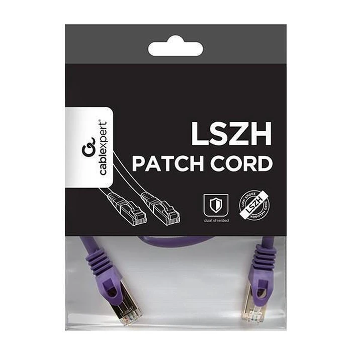 CABLEXPERT Καλώδιο Δικτύου S FTP Cat 6A LSZH Patch Cord Μωβ 0.5 m