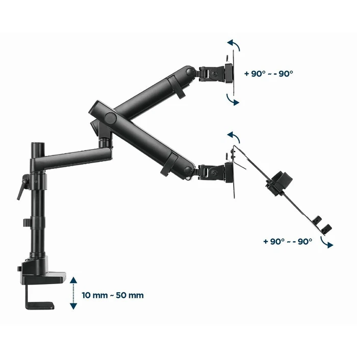 Gembird MA-DA3-02 Display Mounting Arm with Notebook Tray, Desk Mount, Up to 32 inches