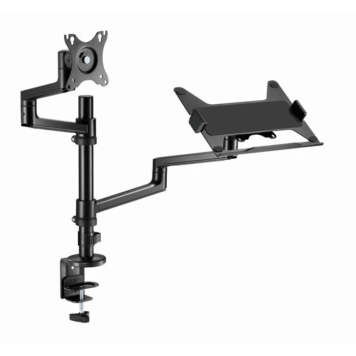 Gembird MA-DA-04 Dual Monitor Mount with Notebook Tray (Black)