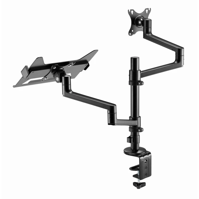 Gembird MA-DA-04 Dual Monitor Mount with Notebook Tray (Black)