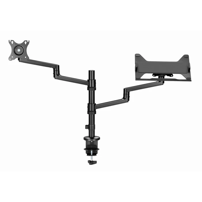 Gembird MA-DA-04 Dual Monitor Mount with Notebook Tray (Black)