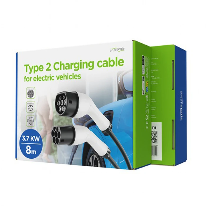 EV Charging Cable Energenie Type 2 16A 1 Phase 3.7 kW 8 m