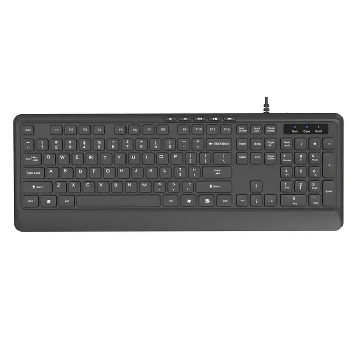 Gembird KB-MCH-05 Multimedia USB Keyboard - Slim "chocolate-style", Black, US Layout, USB-A & USB-C