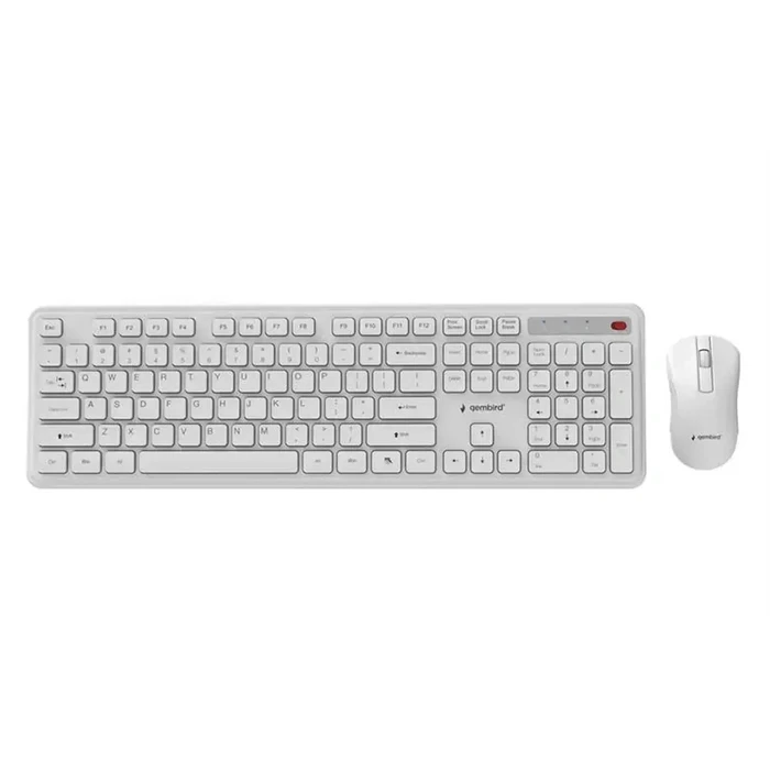 Gembird Slim Pro Wireless Keyboard & Mouse Set US English White