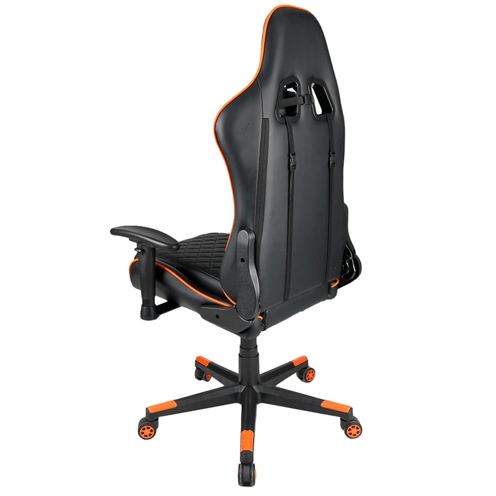 Gembird Καρέκλα Gaming PVC Leather με Μαξιλάρια Μαύρο Πορτοκαλί