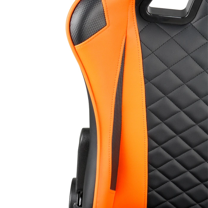 Gembird Καρέκλα Gaming PVC Leather με Μαξιλάρια Μαύρο Πορτοκαλί