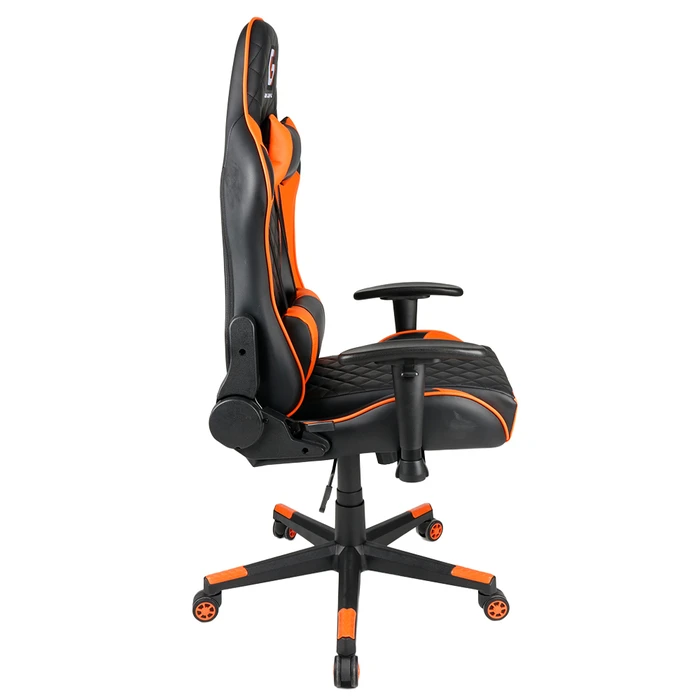 Gembird Καρέκλα Gaming PVC Leather με Μαξιλάρια Μαύρο Πορτοκαλί