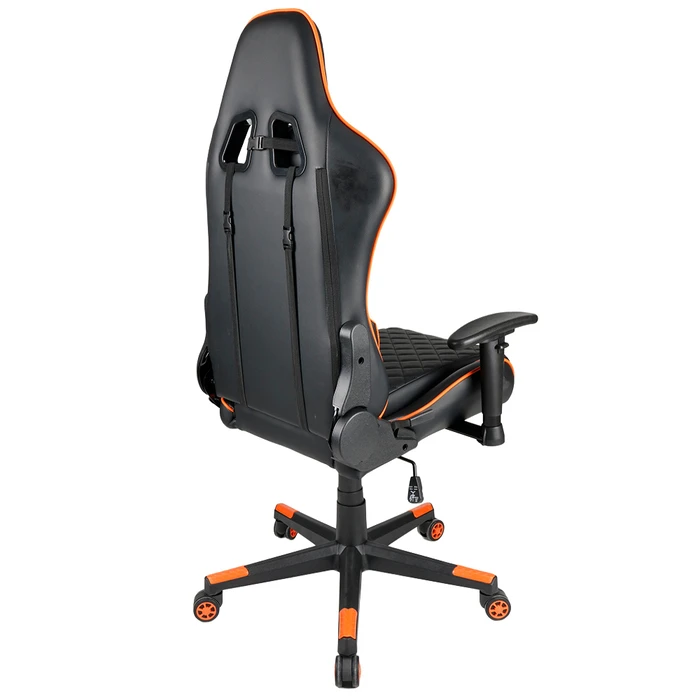 Gembird Καρέκλα Gaming PVC Leather με Μαξιλάρια Μαύρο Πορτοκαλί