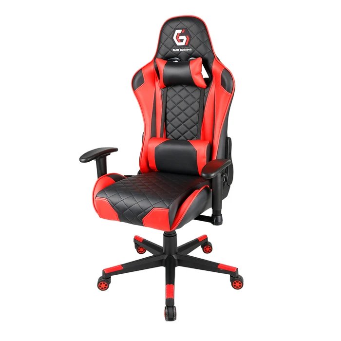 Gaming Chair Gembird PVC Leather with Pillows Black Red