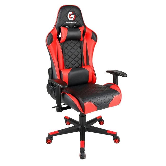 Gaming Chair Gembird PVC Leather with Pillows Black Red