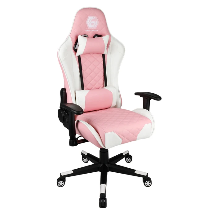 Gaming Chair Gembird PVC Leather White Pink