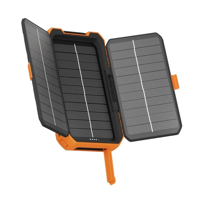 Xtorm Rugged XR203 Solar Power Bank 10000mAh 20W with USB-A and 2x USB-C (Power Delivery / Quick Charge 3.0) - Orange/Black