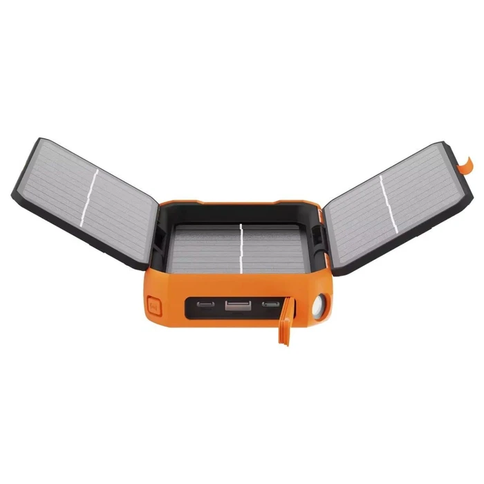 Xtorm Rugged XR203 Solar Power Bank 10000mAh 20W with USB-A and 2x USB-C (Power Delivery / Quick Charge 3.0) - Orange/Black