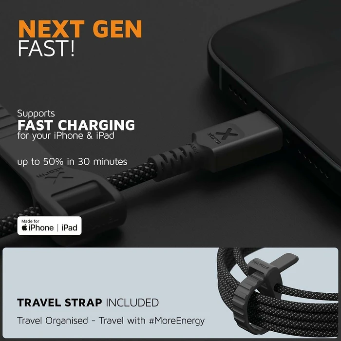 Xtorm USB-A to Lightning Cable 12W Μαύρο 1.5m CX3011