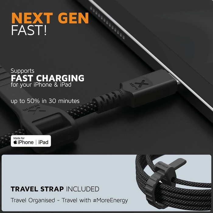 Xtorm USB-C to Lightning Cable Μαύρο 1.5m CX3031