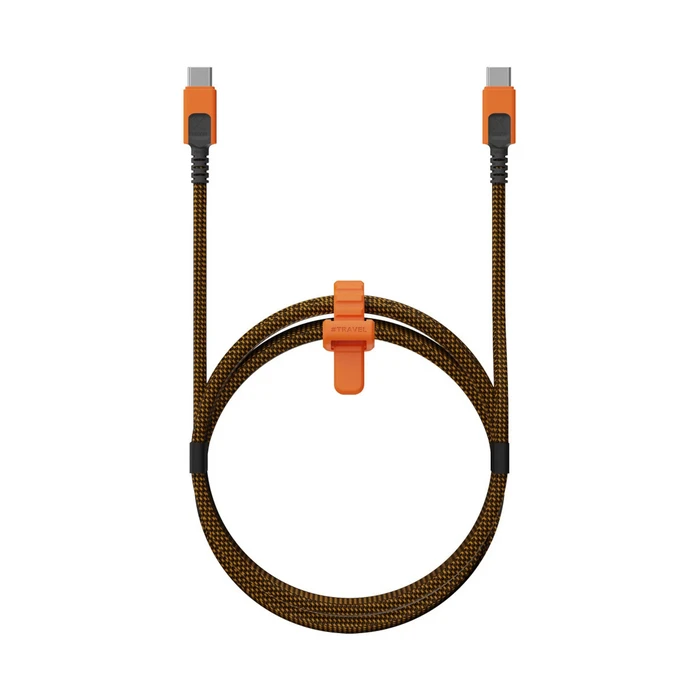 Xtorm Braided / Spiral USB 2.0 Cable USB-C male - USB-C 240W PD Πορτοκαλί 1.5m MOB.ACC.00649