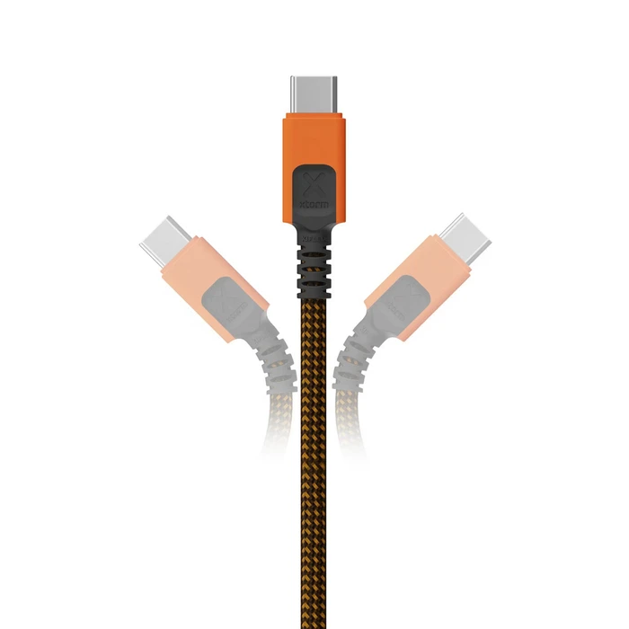 Xtorm Braided / Spiral USB 2.0 Cable USB-C male - USB-C 240W PD Πορτοκαλί 1.5m MOB.ACC.00649