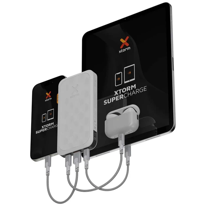Xtorm Power Bank 10000mAh 20W με Θύρα USB-A και 2 Θύρες USB-C Λευκό